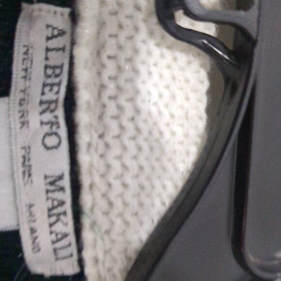 Alberto Makali Black & White Ombre Knit Cardigan Sweater Shabby Chic Medium - Picture 5 of 6